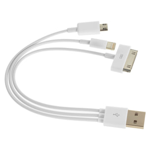 DAM CALE MULTIPLO USB2.0 UNIVERSALE 20x1x1 Cm. Colore bianco