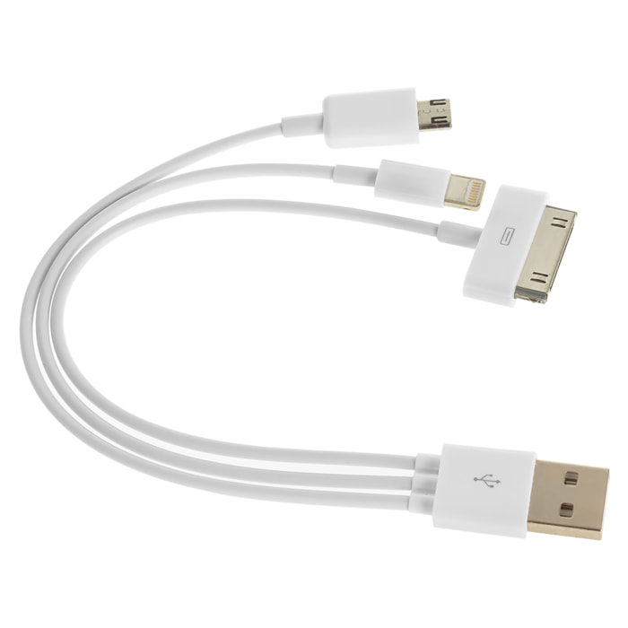 DAM CALE MULTIPLO USB2.0 UNIVERSALE 20x1x1 Cm. Colore bianco