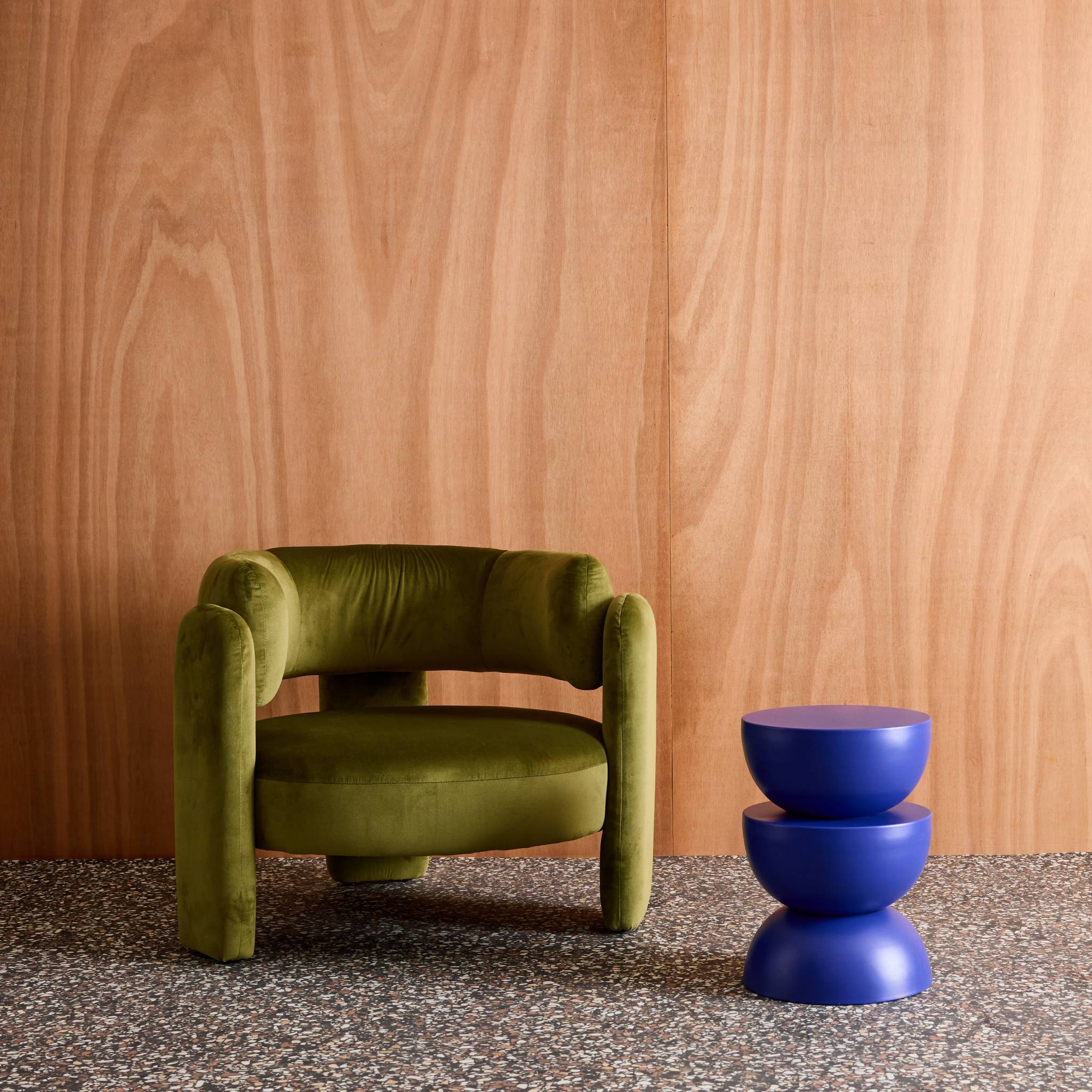 Table d'appoint, bout de canapé, table de chevet métal Ø32 x H46,5cm COUMBA