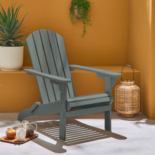 Fauteuil adirondack kaki en bois d'acacia avec accoudoirs KERINA. plusieurs coloris. 90 x 71 x 91.5 cm