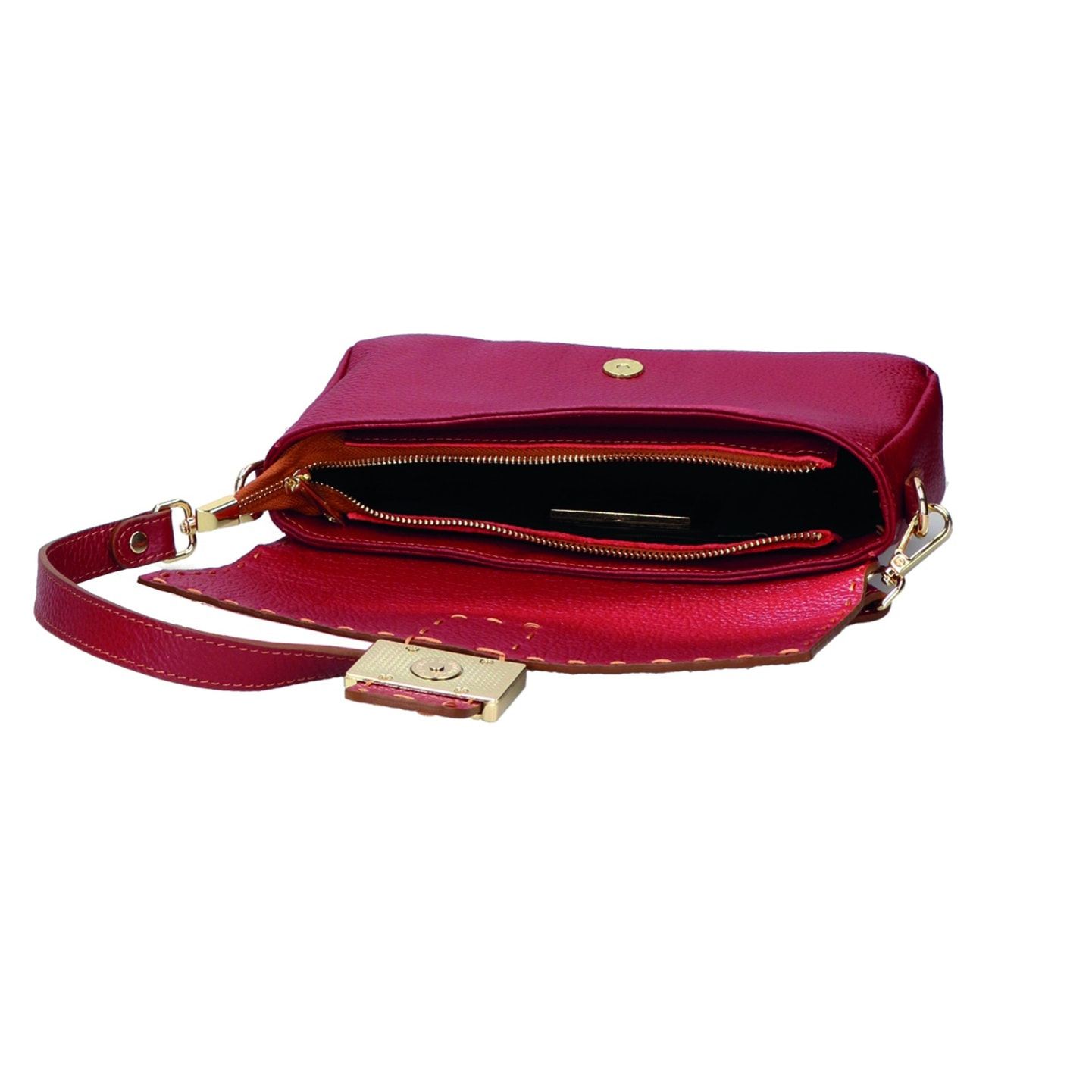 Borsa a spalla da donna - Modello Wally - Vera pelle - 29.0 x 13.0 x 9.0 cm