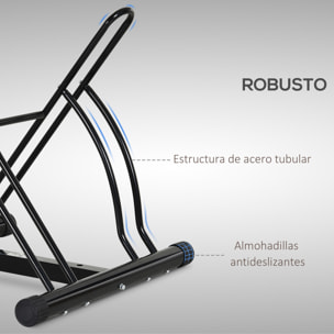 Soporte de Estacionamiento para 2 Bicicletas Portátil Acero 60x54x57 cm Negro