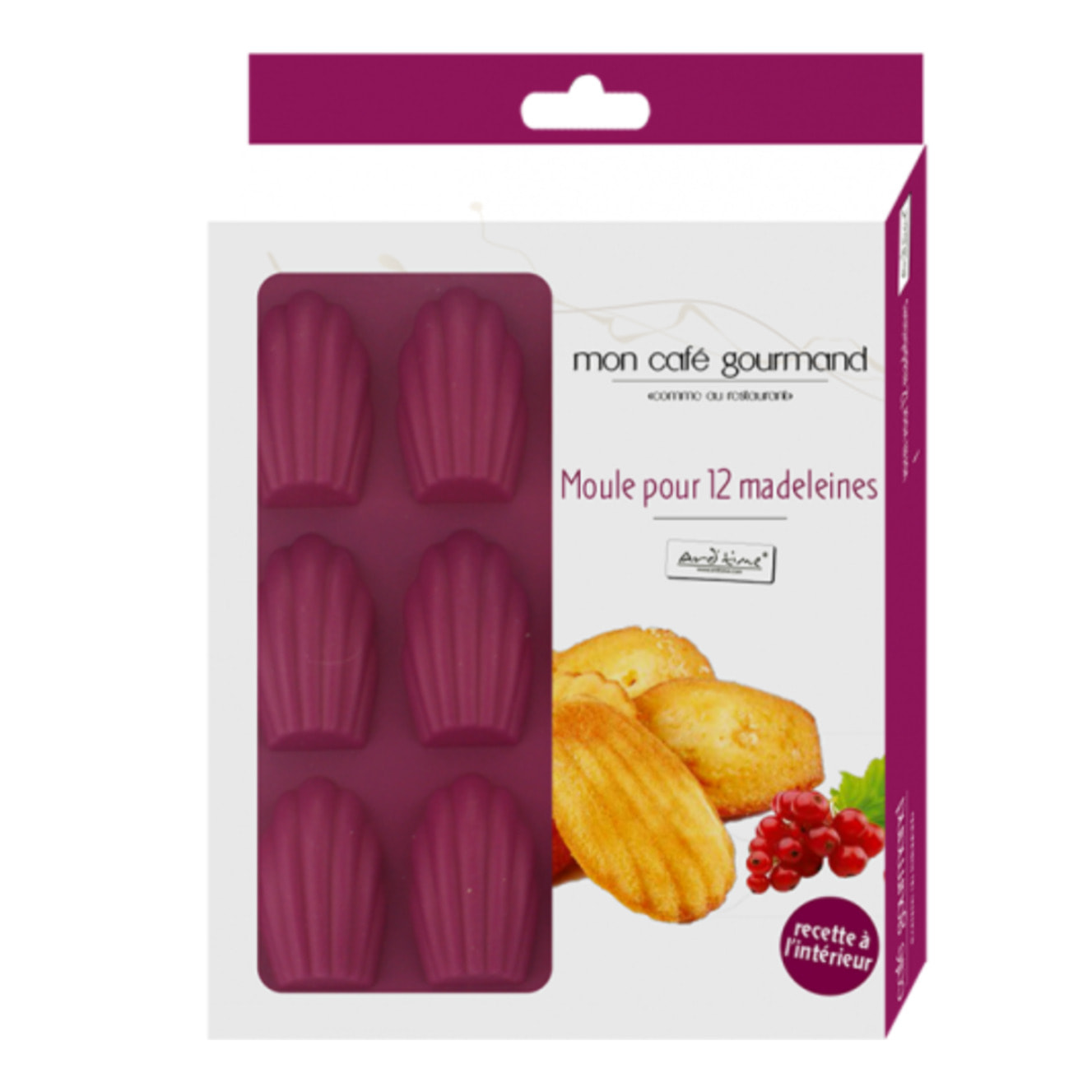 Moule pour 12 mini madeleines en silicone