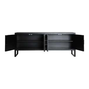 Mueble tv de madera de fresno en color negro de 152x35x61cm