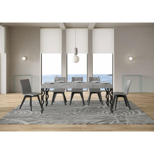 Mesa extensible 90x130/234 cm Karamay Premium Cemento estructura Antracita