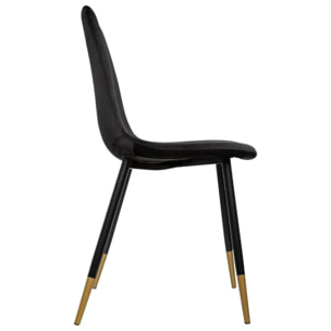 Chaise "Tyka" velours noir