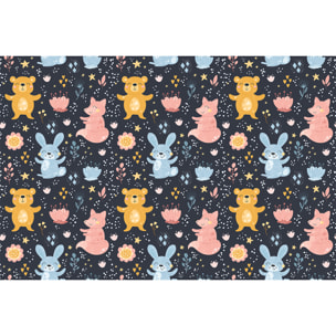 Sticker meuble pour enfant ourson et renard de la forêt 40 x 60 cm