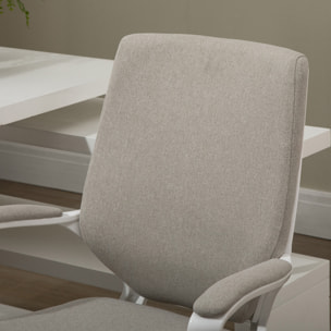 Silla de Oficina Giratoria Silla de Escritorio Basculante con Reposabrazos y Altura Ajustable para Dormitorio Salón Carga 120 kg 62x69x92-100 cm Beige