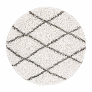 Tapis Shaggy longues mêches et aux motifs traditionnels Berbères