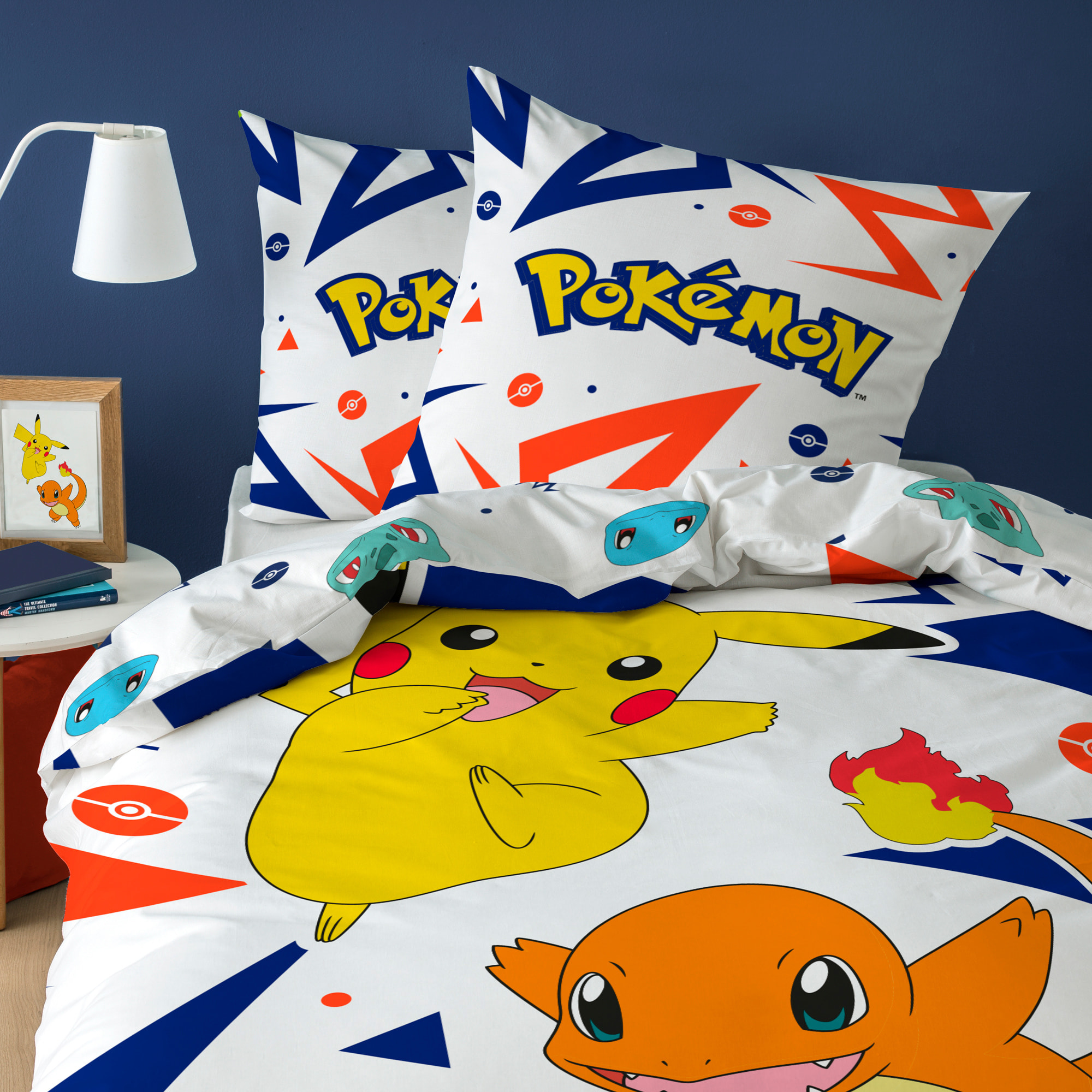 Parure de lit imprimée + drap housse 100% coton, POKEMON ZIGGY