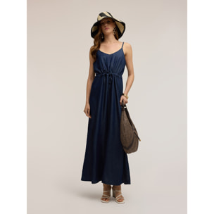 Motivi - Vestido largo en denim lyocell - Azul