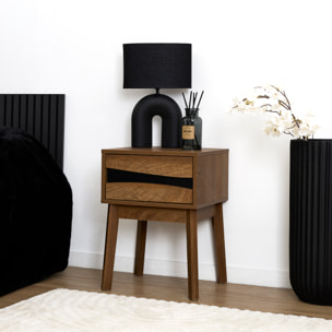 Chevet - HOME DECO FACTORY - Forest - Design Épuré - Marron et Noir