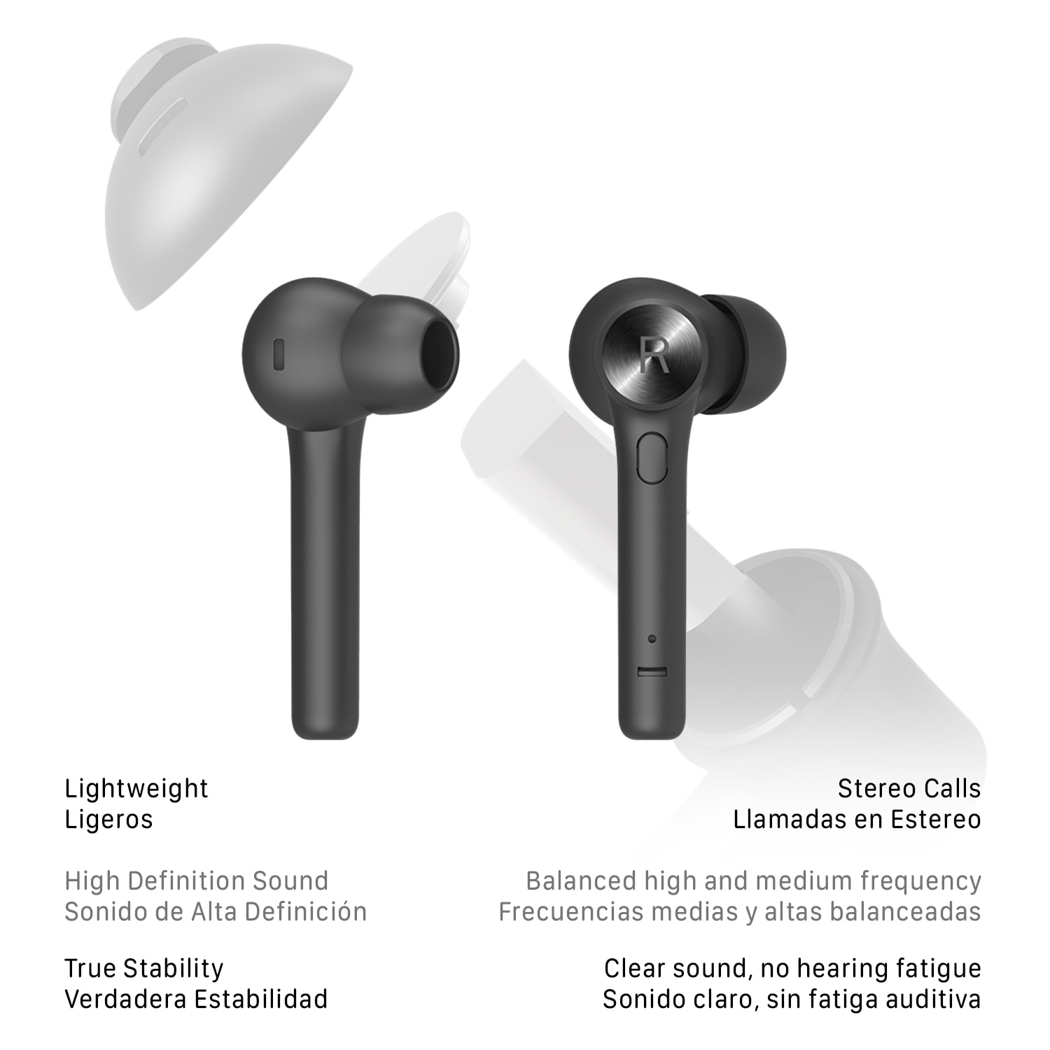 Auriculares TWS Bluedio Hi Hurricane Bluetooth v5.0, sonido HD, emparejamiento automático y base de carga 600mah