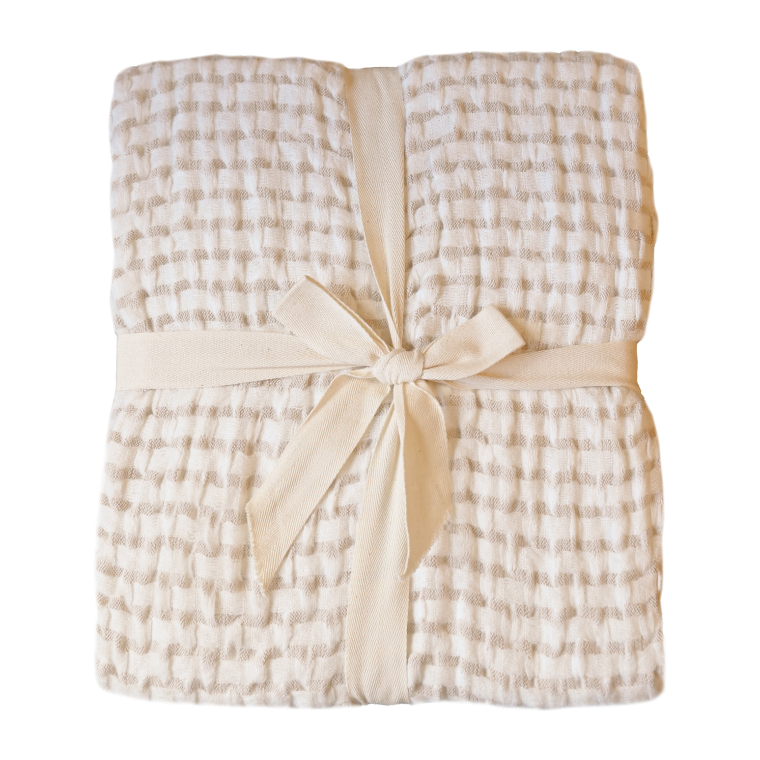 Plaid doux  - Effet gaufré - Naturel
