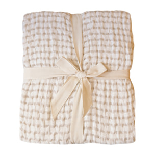 Plaid doux  - Effet gaufré - Naturel