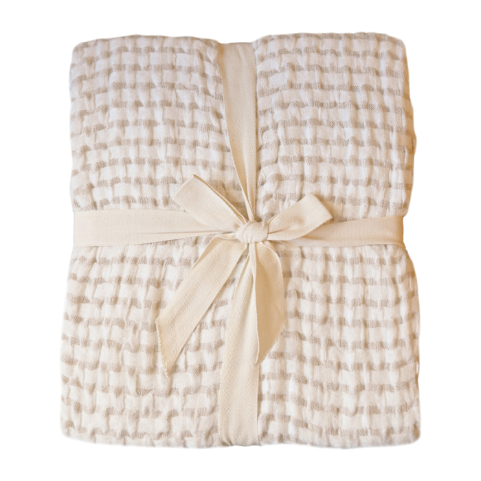 Plaid doux  - Effet gaufré - Naturel