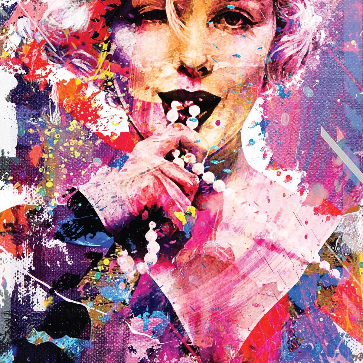 Affiche illustration graffiti marilyn Affiche sous cadre noir