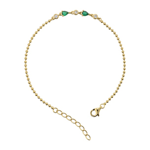 Bracciale con Microbead Lucide e Cubic Zirconia Verdi e Bianche