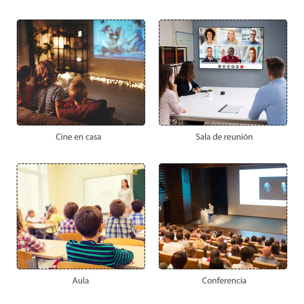 Pantalla de Proyector Manual 120 Pulgadas, Pantalla de Proyección, Formato 4:3/16:9, para Interior y Exterior, Cine en Casa, Oficina, Patio, 244x183 cm, Blanco