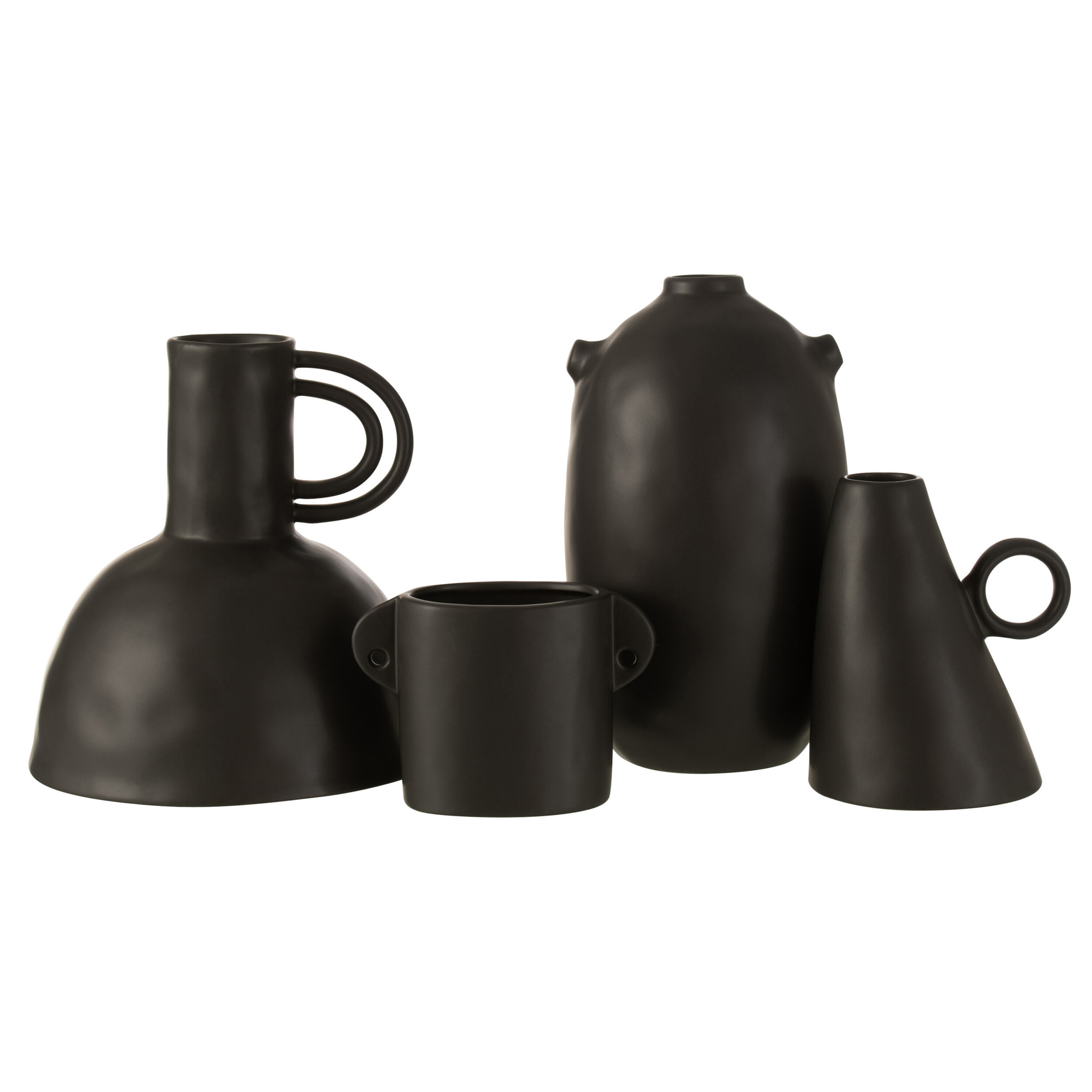 J-Line vase cruche Renaissance - céramique - noir - Ø 23.5 cm