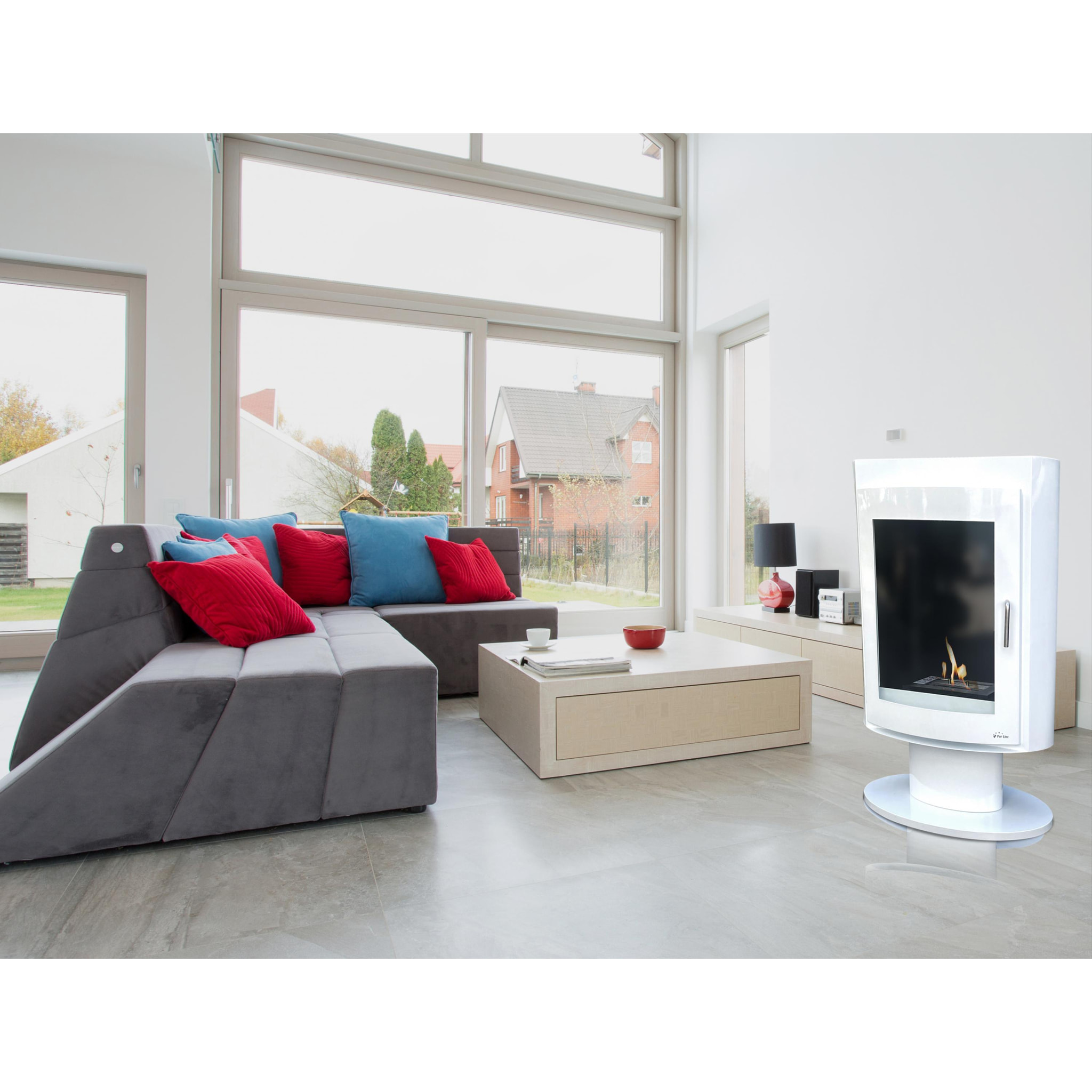 Poêle à l'éthanol en acier carré