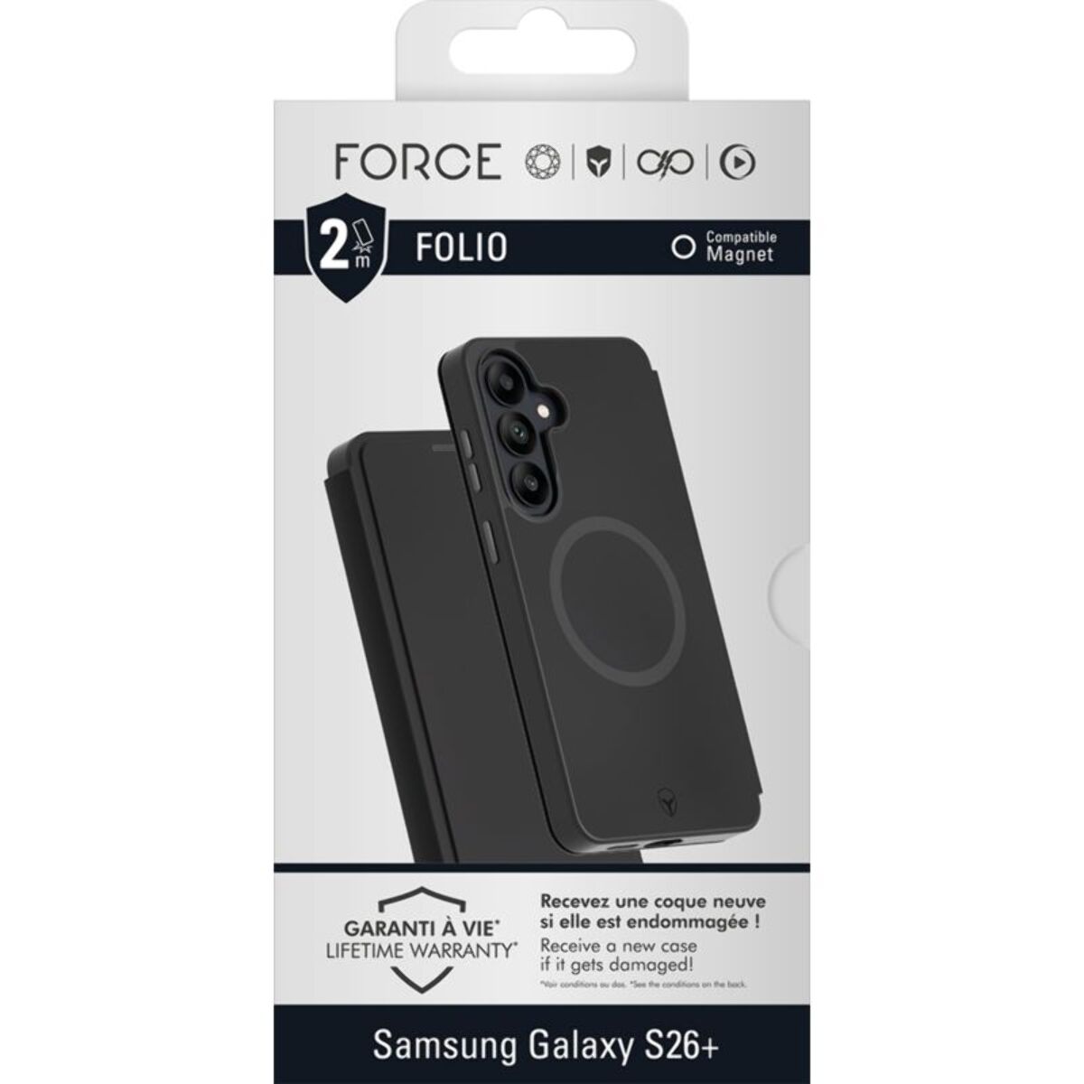 Coque FORCE CASE étui Magnet S26+ noir