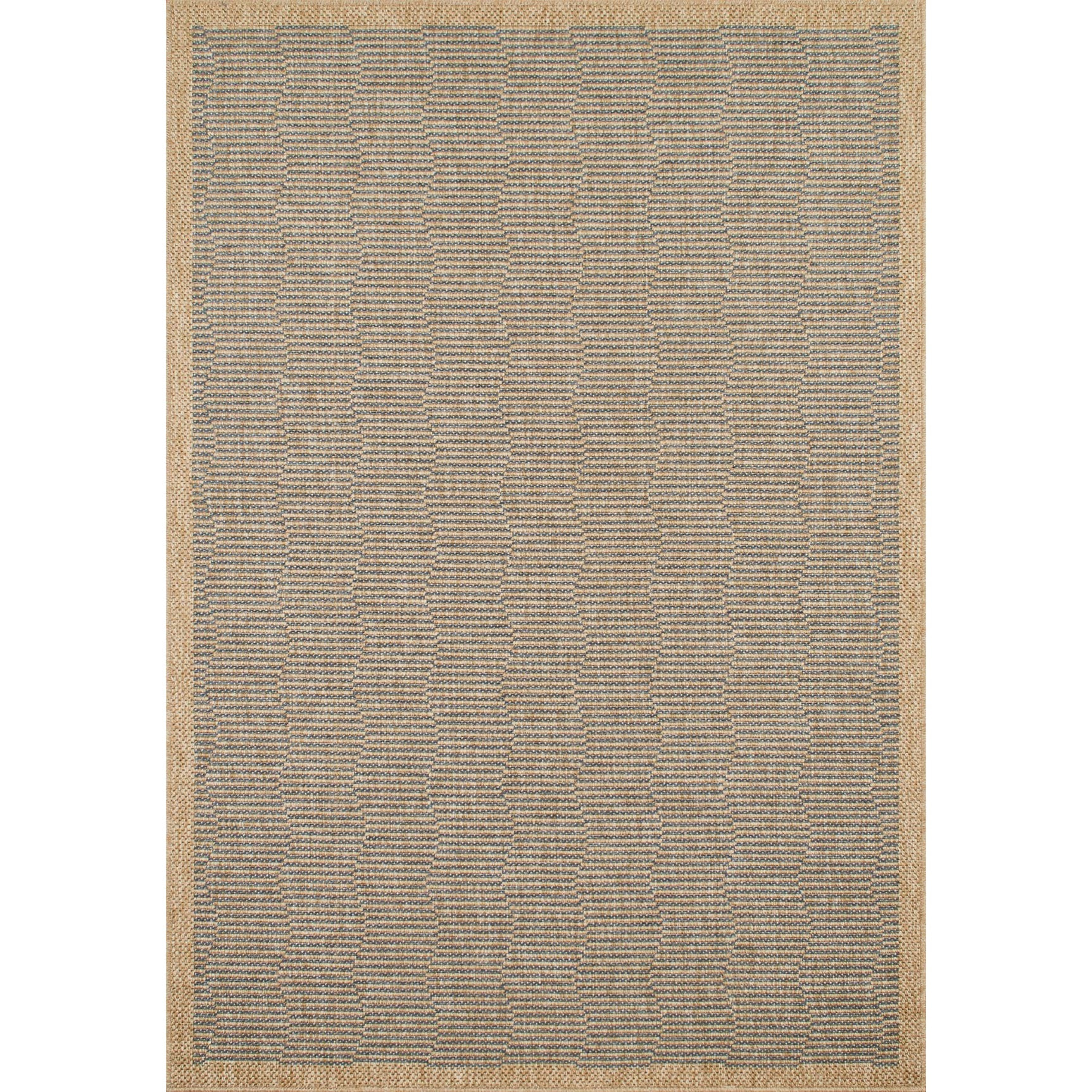 Tapis effet jute motif bleu