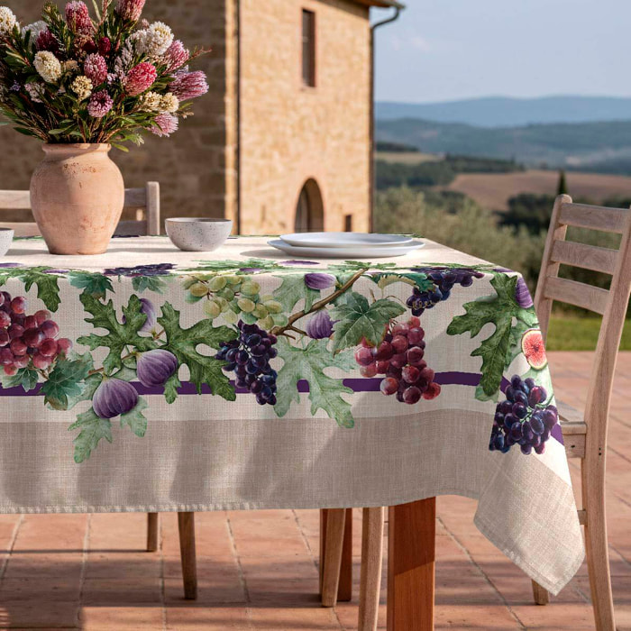 Mantel antimanchas Uva - 100% algodón -