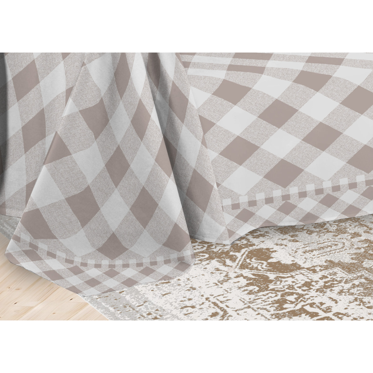 Telo Arredo Multiuso Copritutto 100% Cotone Lovely Check Beige