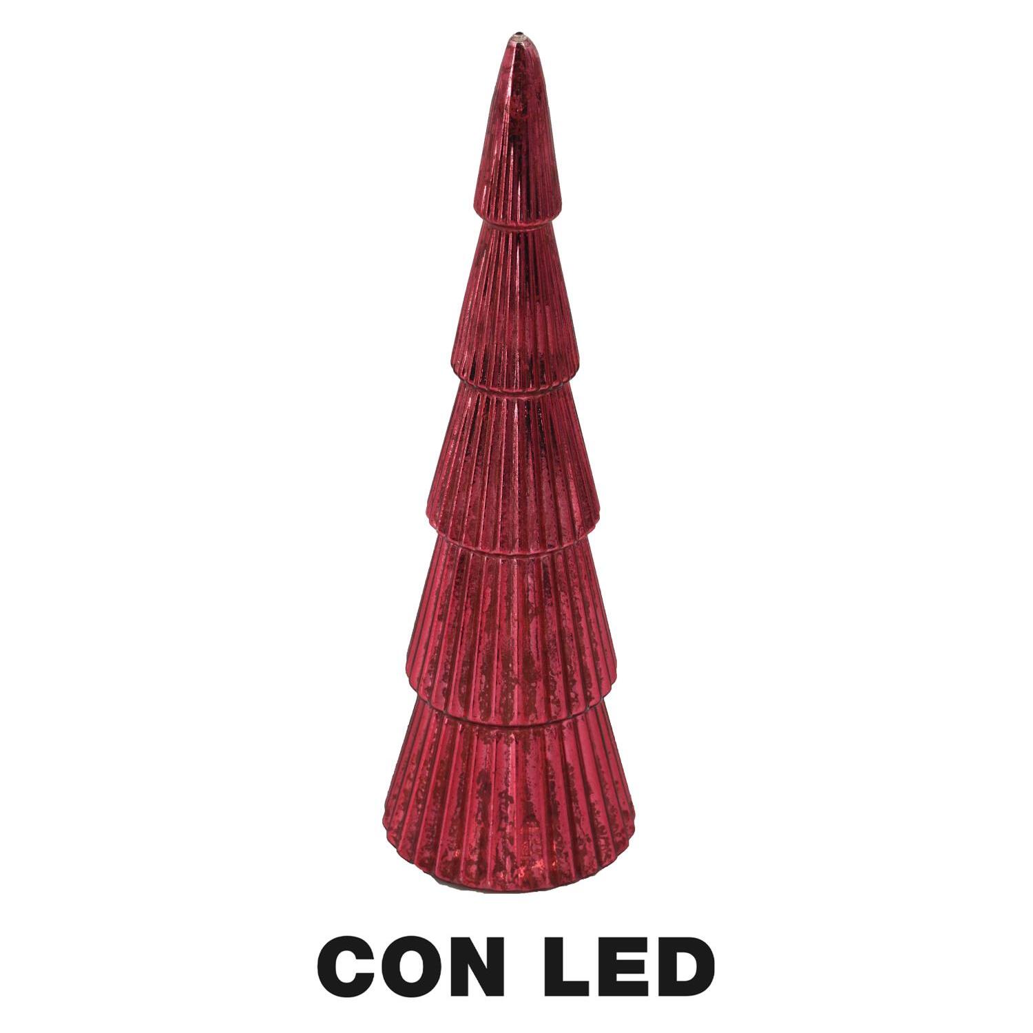 Albero in vetro led bordeaux cm ø12h36