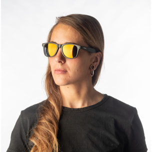 Gafas de sol OCEAN BEACH WAYFARER - Negro mate con iridio naranja