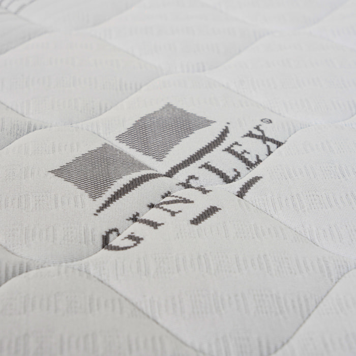 Materasso Ginflex Singolo 80x195 Memory Foam 2 Strati Fisso Altezza 20cm Tessuto Ginflex Con Fascia Grigia Perimetrale Capitonè (Antiacaro - Anallergico - Antibatterico - Ergonomico)