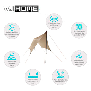 Well home toldo con tubos de hierro con revestimiento plateado