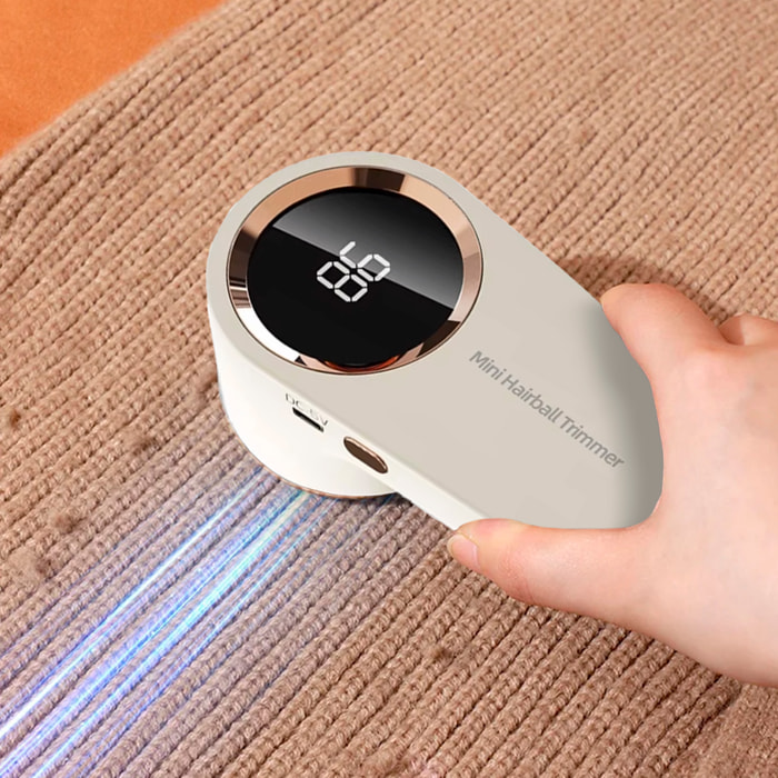 Quitapelusas compacto para el hogar, dispone de pantalla LCD con indicador de batería.
