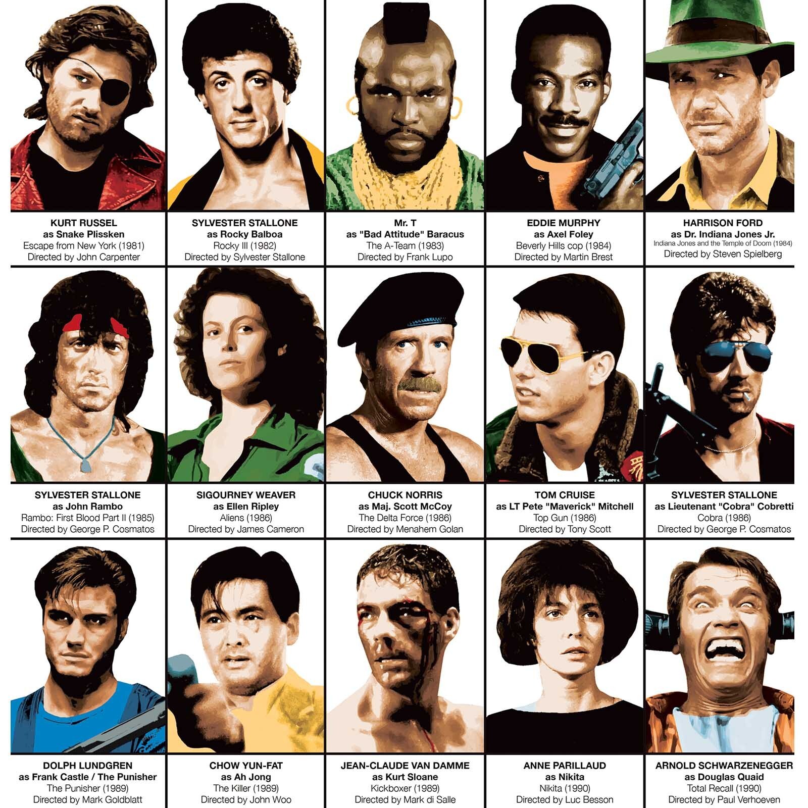 Affiche - Legendary Action Movie Heroes - Olivier Bourdereau