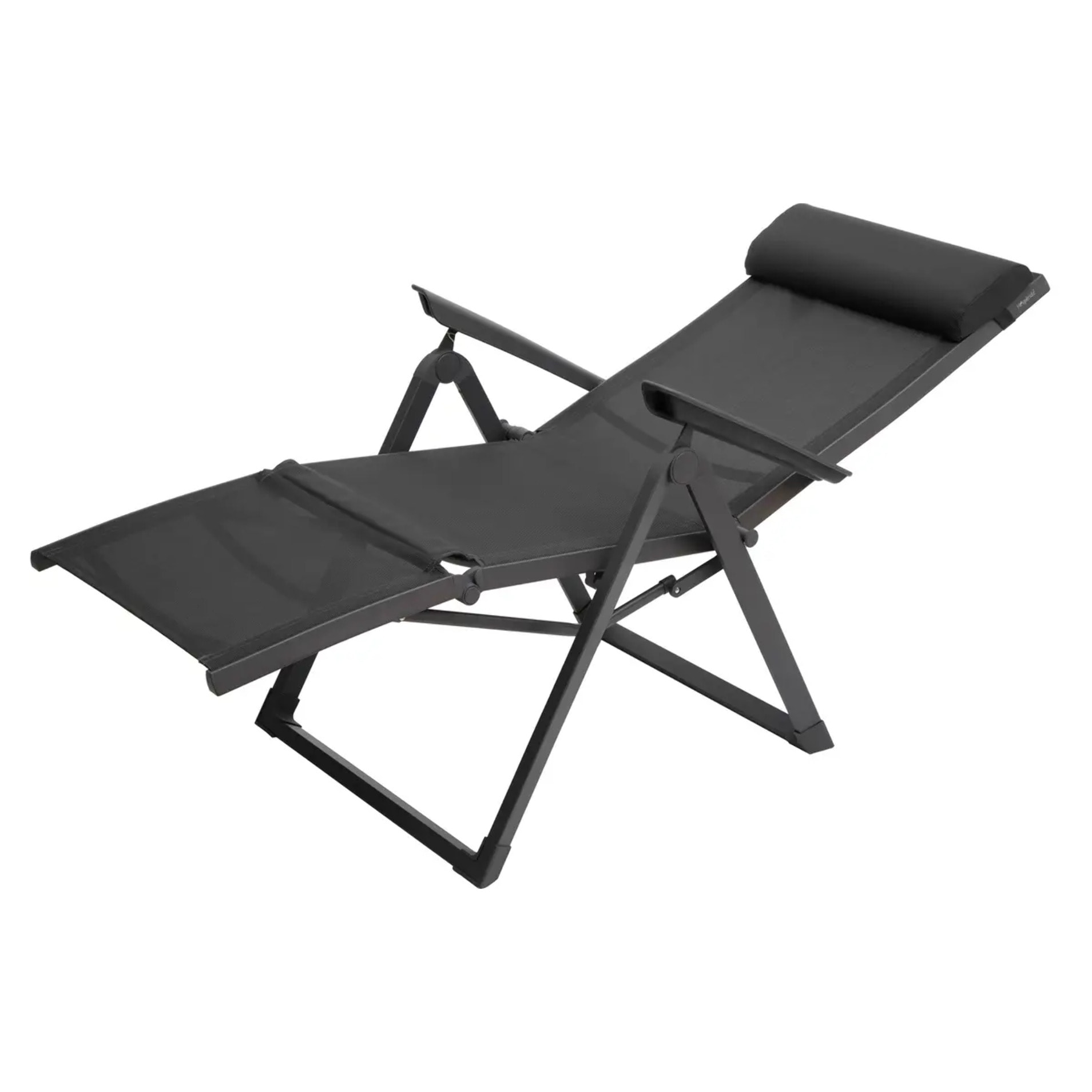 Fauteuil de jardin inclinable "Decima" anthracite & graphite 8 positions en aluminium traité époxy