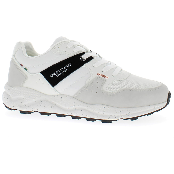 Armata di Mare Scarpe Uomo Sneakers Casual Stringate con Soletta Rimovibile in Memory Foam AMU 1L910 Off White