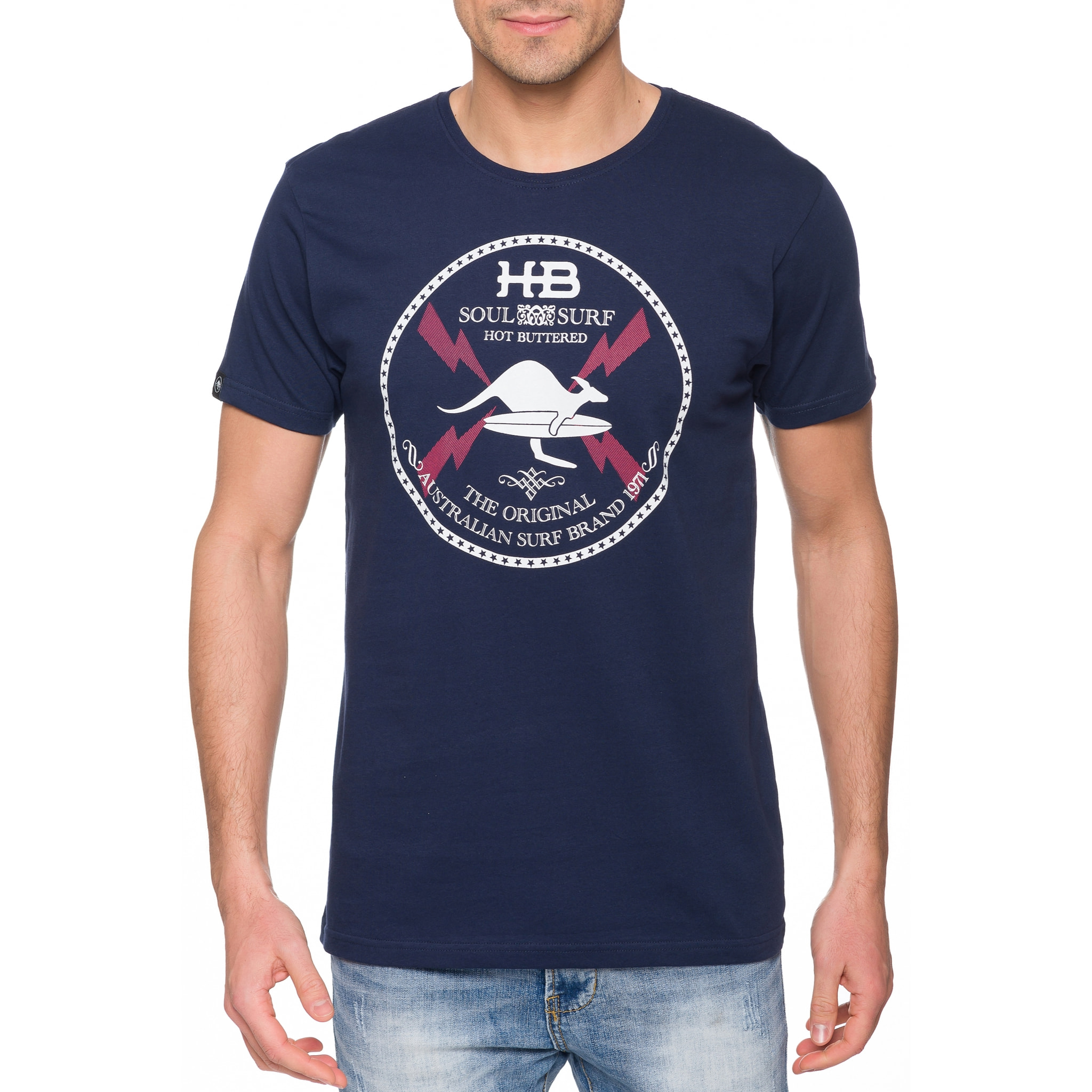 T-shirt in cotone 150 gr Hot Buttered Soulsurf Colore Blu Navy.