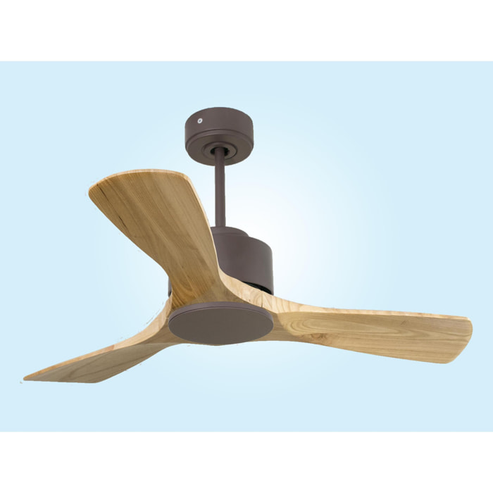 Ventilateur de plafond ø106 cm avec Wifi Réversible Hypersilence 40   W Chocolat