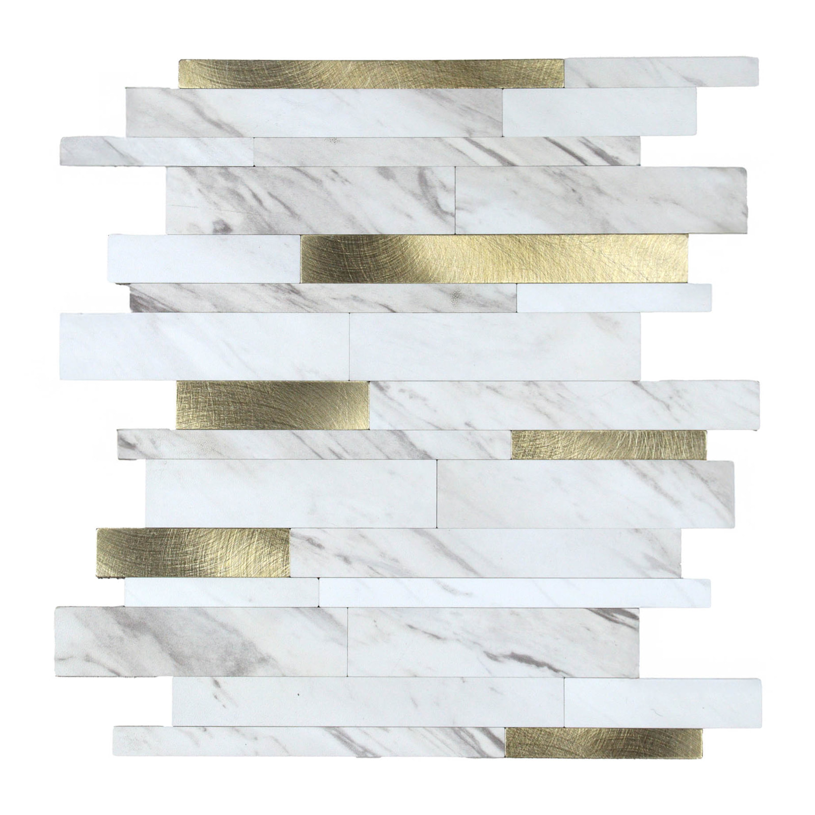 Crédence adhésive murale 3D motif lamelles 4 pièces - Blanc