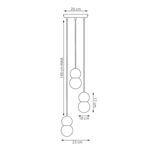 Lampada a sospensione LOOP in acciaio nero e legno