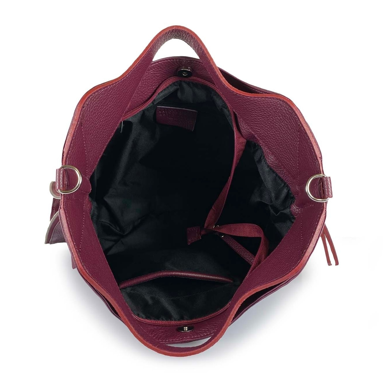 Borse Donna colore Bordeaux-in pelle Made in Italy 39 X 31 X 5cm