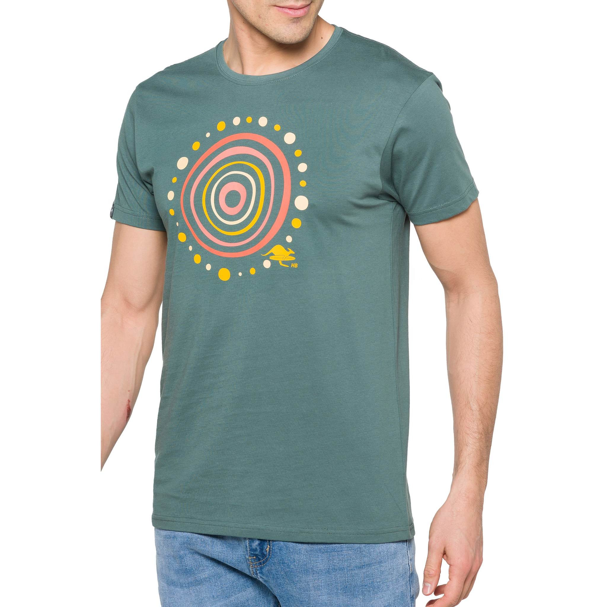 T-shirt in cotone 150 gr Aboriginal Hot Buttered Verde Matcha