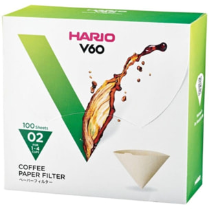 Filtre à café HARIO naturels x100 pour Dripper 1/4 tasses