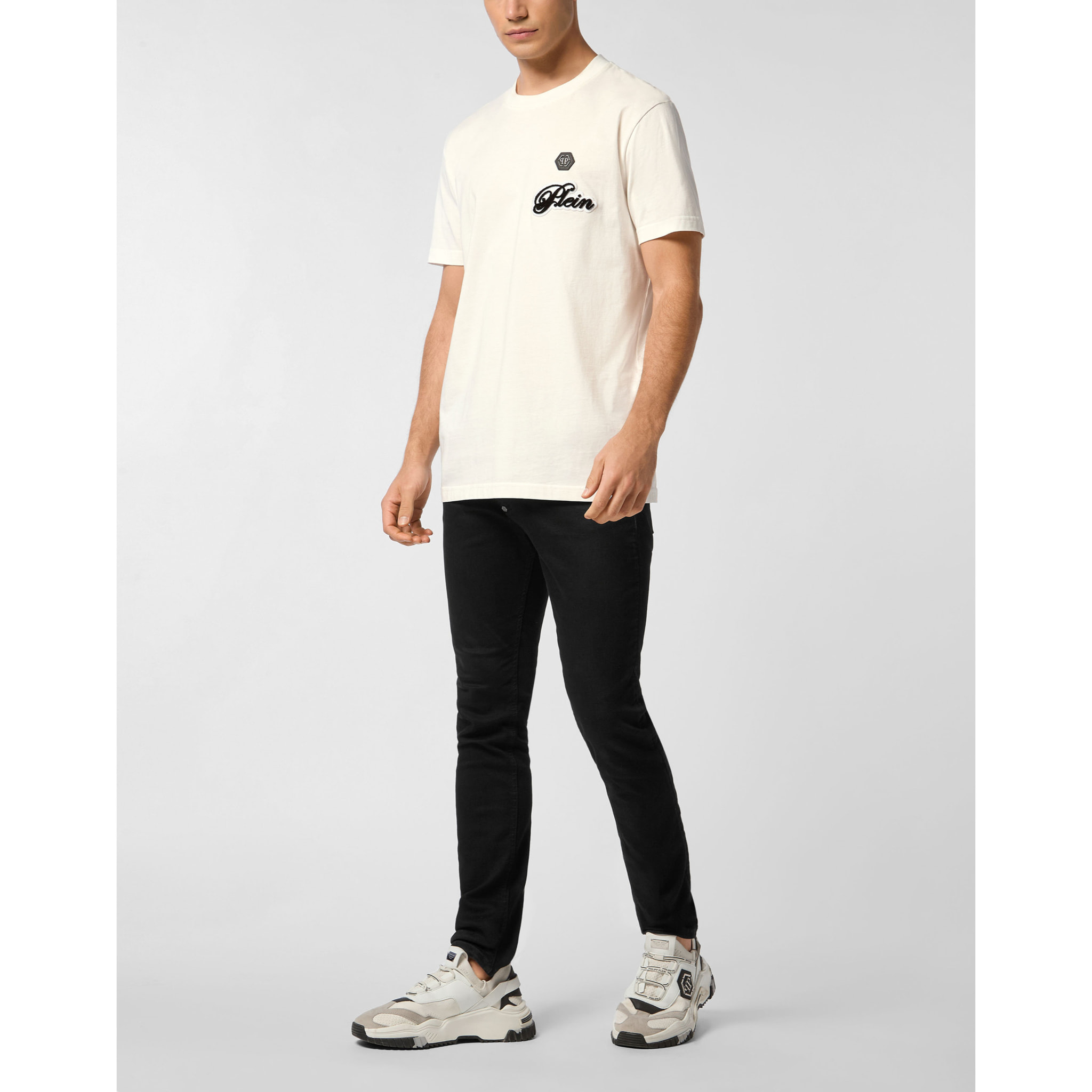 PHILIPP PLEIN Camiseta de cuello redondo y manga corta SIGNATURE