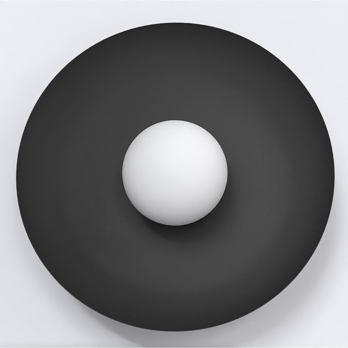 Lampada a parete Inspo in acciaio nero opaco e vetro