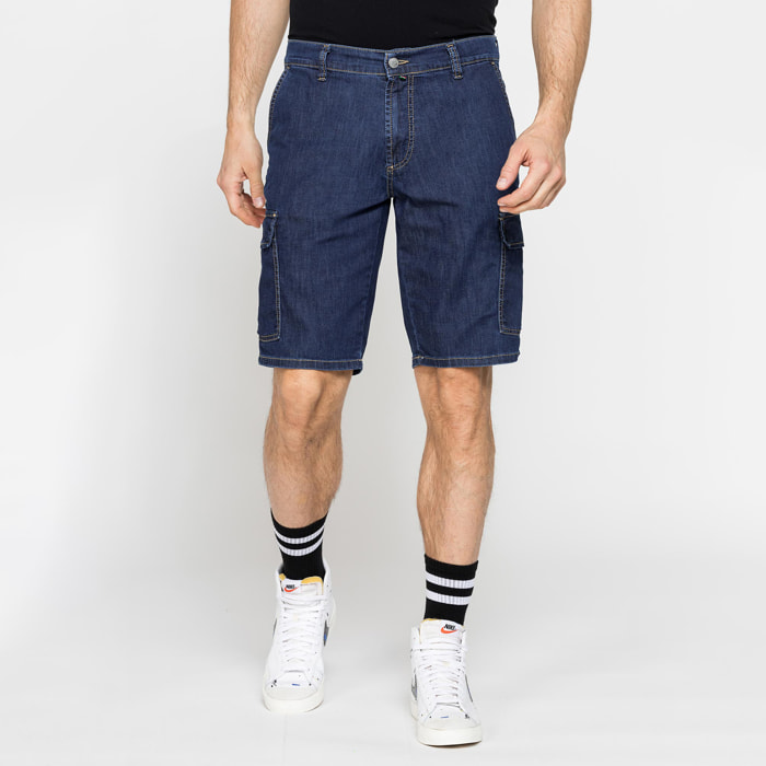 BERMUDA TASCONATO IN DENIM LEGGERO ELASTICIZZATO 9 oz.