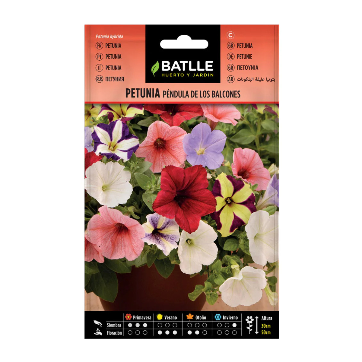 Semillas de Petunia péndula de los balcones variada Batlle