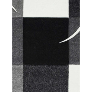 tapis entrée 60x110 tissé gris rectangle motif géométrique ABSTRATA