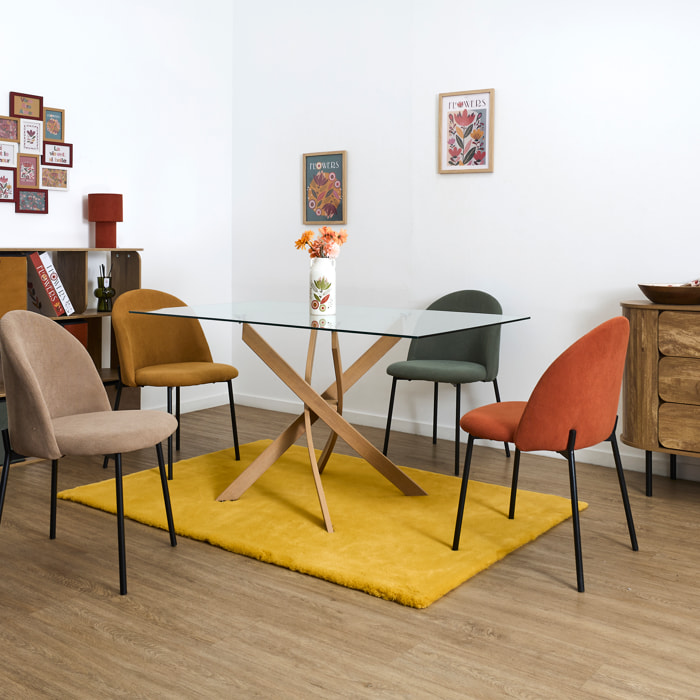 Table De Repas - HOME DECO FACTORY - Heritage - En Verre - Marron